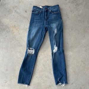 Marine Layer Distressed High Rise Skinny Blue Jeans Size 26
